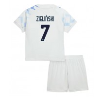 Inter Milan Piotr Zielinski #7 Koszulka Wyjazdowa dzieci 2025-26 Krótki Rękaw (+ krótkie spodenki)